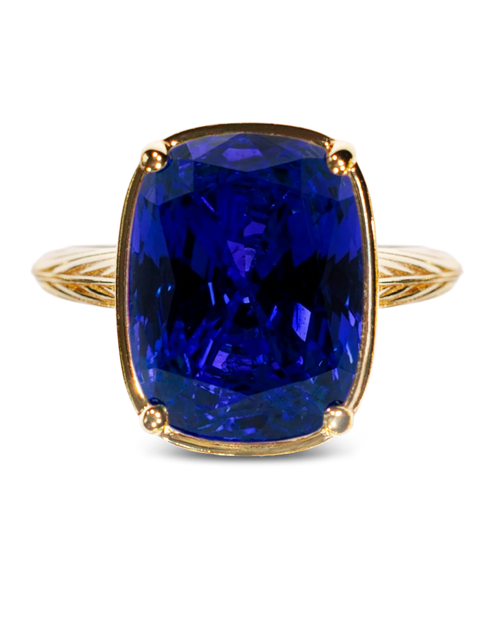 Sterling Silver Elongated Cushion Sapphire CZ Cocktail Ring