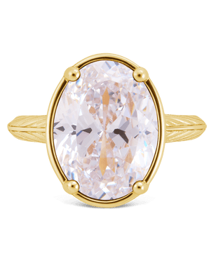 Sterling Silver Oval Cut CZ Cocktail Ring