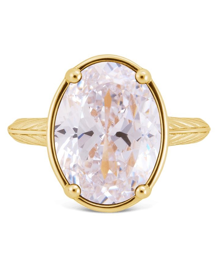 Sterling Silver Oval Cut CZ Cocktail Ring