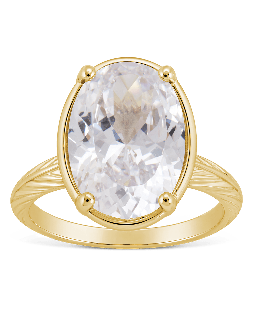 Sterling Silver Oval Cut CZ Cocktail Ring - Sterling Forever