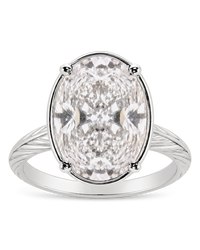 Sterling Silver Oval Cut CZ Cocktail Ring