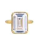 Sterling Silver Emerald Cut CZ Cocktail Ring