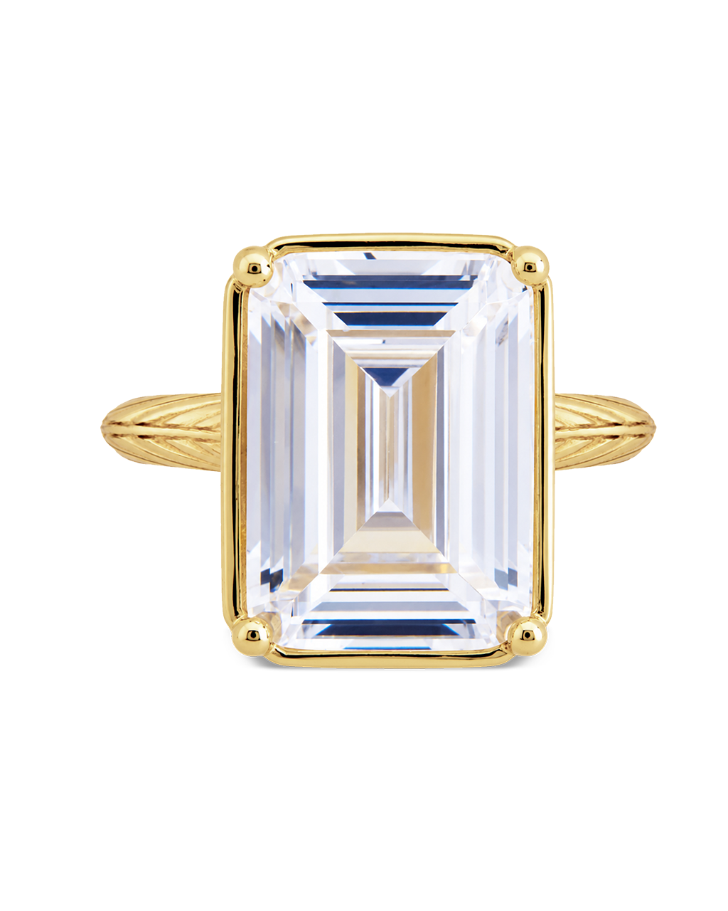 Sterling Silver Emerald Cut CZ Cocktail Ring