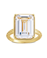 Sterling Silver Emerald Cut CZ Cocktail Ring