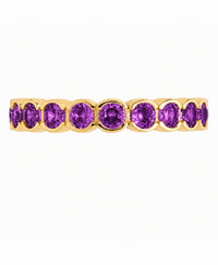 Sterling Silver Amethyst Helene Bezel Eternity Band Ring