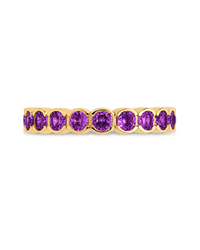 Sterling Silver Amethyst Helene Bezel Eternity Band Ring