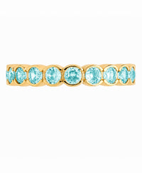 Sterling Silver Aquamarine Helene Bezel Eternity Band Ring