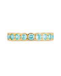 Sterling Silver Aquamarine Helene Bezel Eternity Band Ring