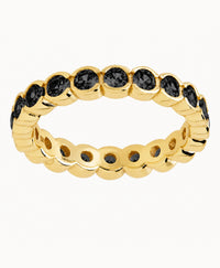 Sterling Silver Black Helene Bezel Eternity Band Ring