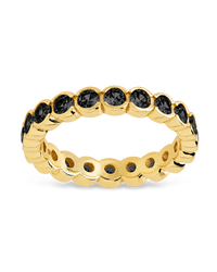 Sterling Silver Black Helene Bezel Eternity Band Ring