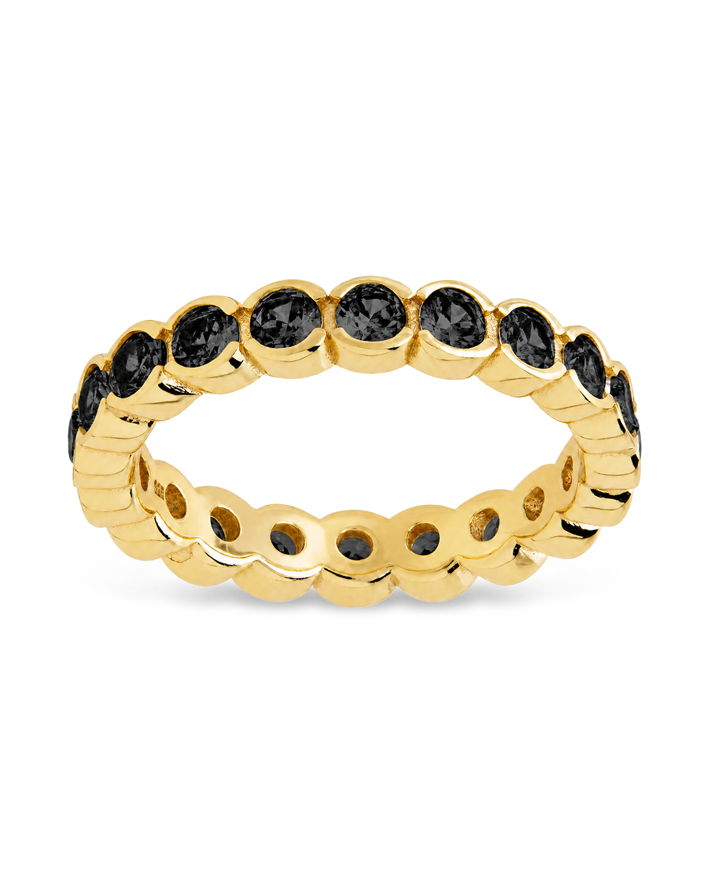 Sterling Silver Black Helene Bezel Eternity Band Ring