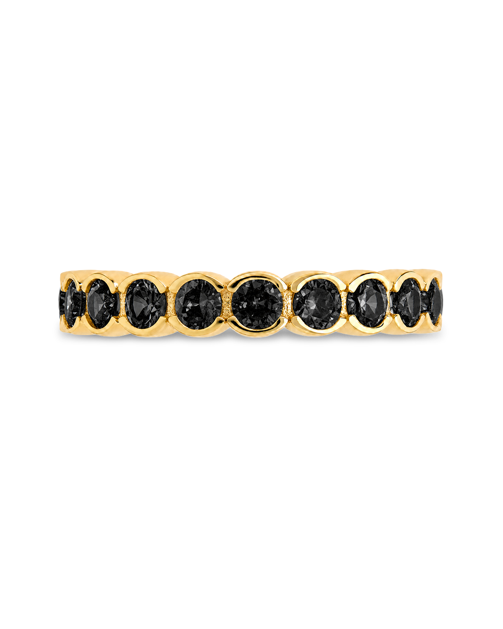 Sterling Silver Black Helene Bezel Eternity Band Ring