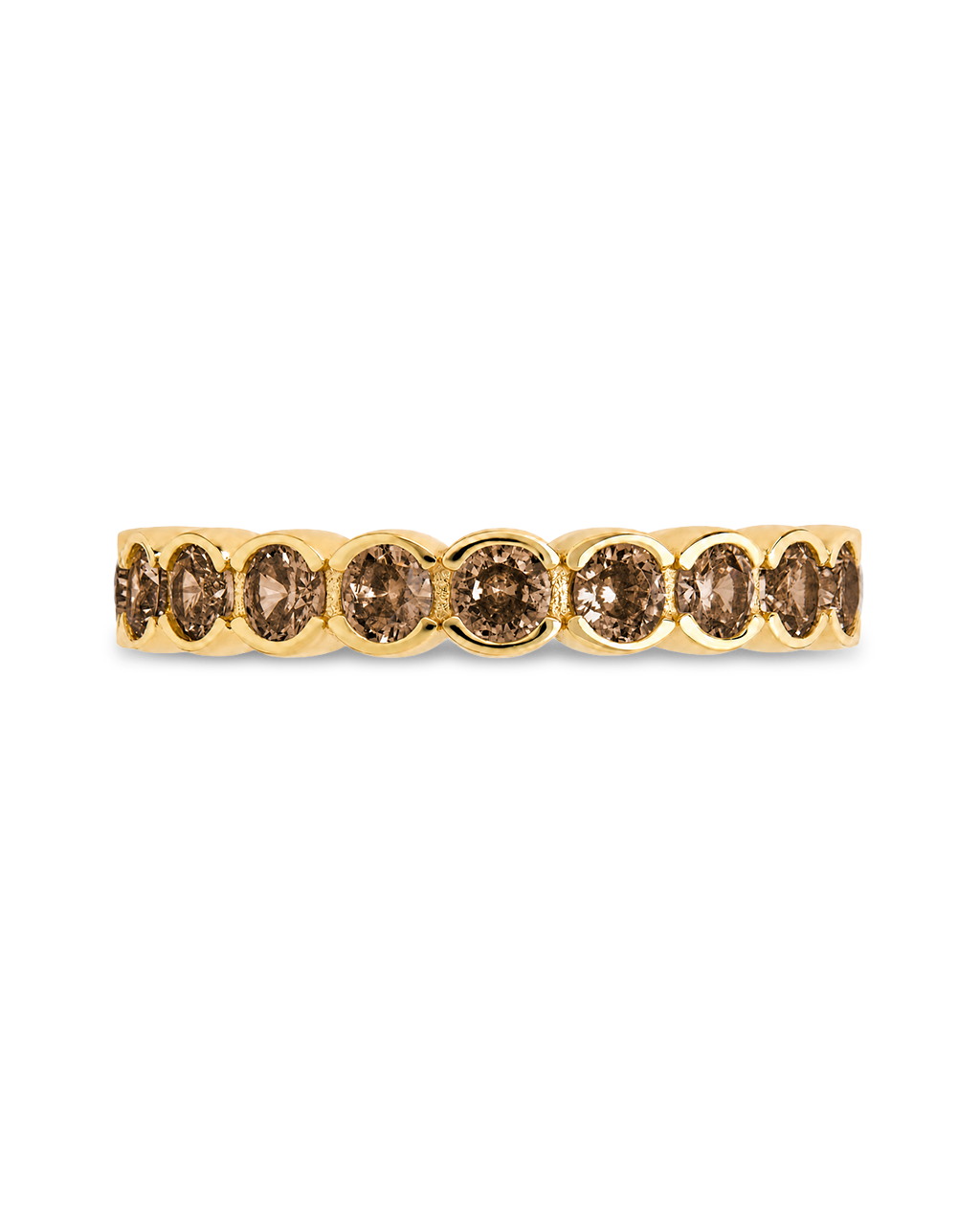 Sterling Silver Chocolate Helene Bezel Eternity Band Ring