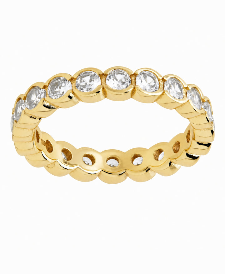 Sterling Silver Clear Helene Bezel Eternity Band Ring