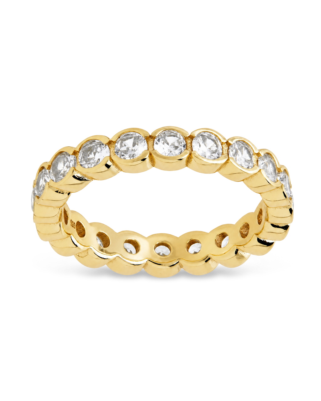 Sterling Silver Clear Helene Bezel Eternity Band Ring