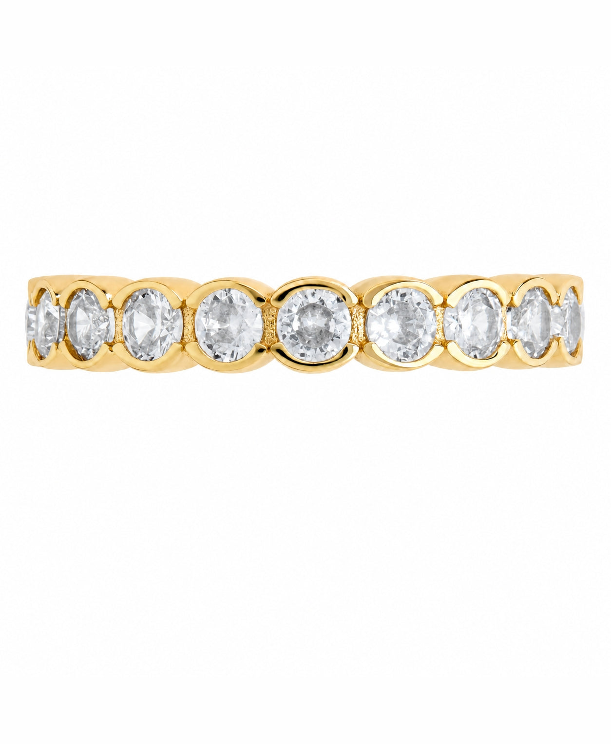 Sterling Silver Clear Helene Bezel Eternity Band Ring