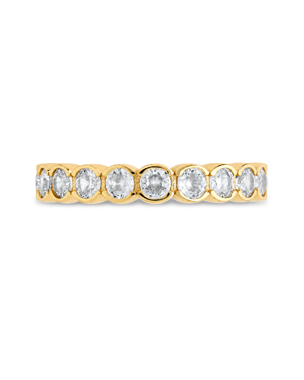 Sterling Silver Clear Helene Bezel Eternity Band Ring