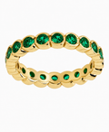 Sterling Silver Emerald Helene Bezel Eternity Band Ring