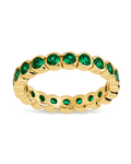 Sterling Silver Emerald Helene Bezel Eternity Band Ring