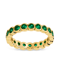 Sterling Silver Emerald Helene Bezel Eternity Band Ring