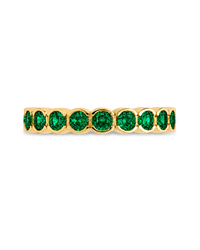 Sterling Silver Emerald Helene Bezel Eternity Band Ring