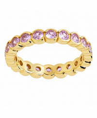 Sterling Silver Light Pink Helene Bezel Eternity Band Ring