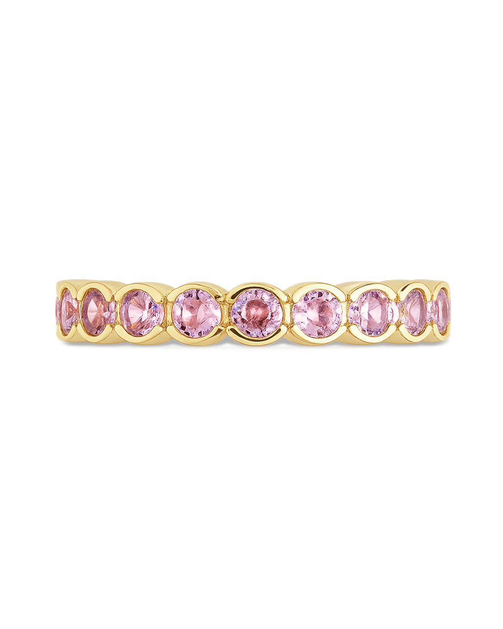 Sterling Silver Light Pink Helene Bezel Eternity Band Ring