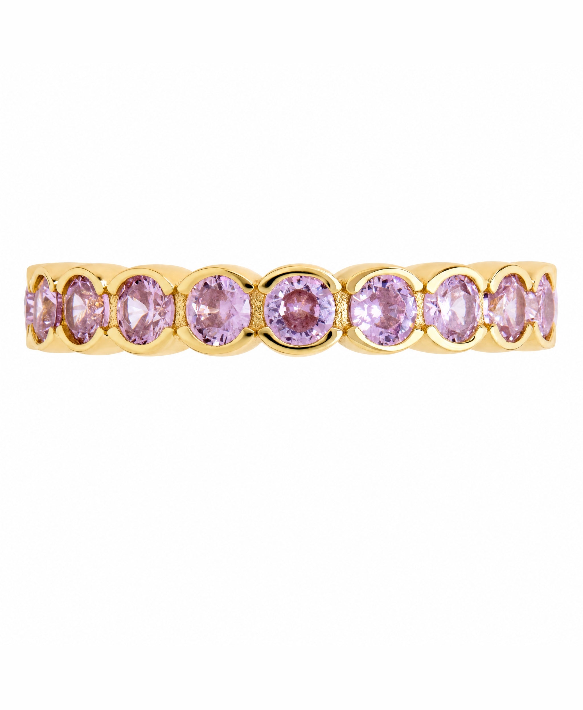 Sterling Silver Light Pink Helene Bezel Eternity Band Ring