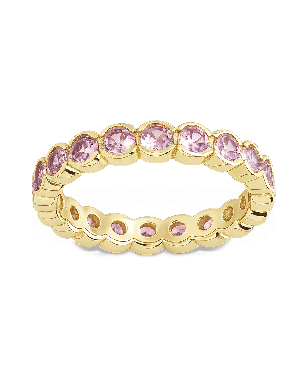 Sterling Silver Light Pink Helene Bezel Eternity Band Ring