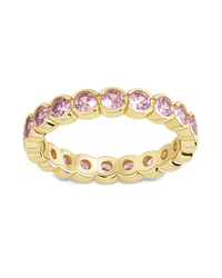 Sterling Silver Light Pink Helene Bezel Eternity Band Ring