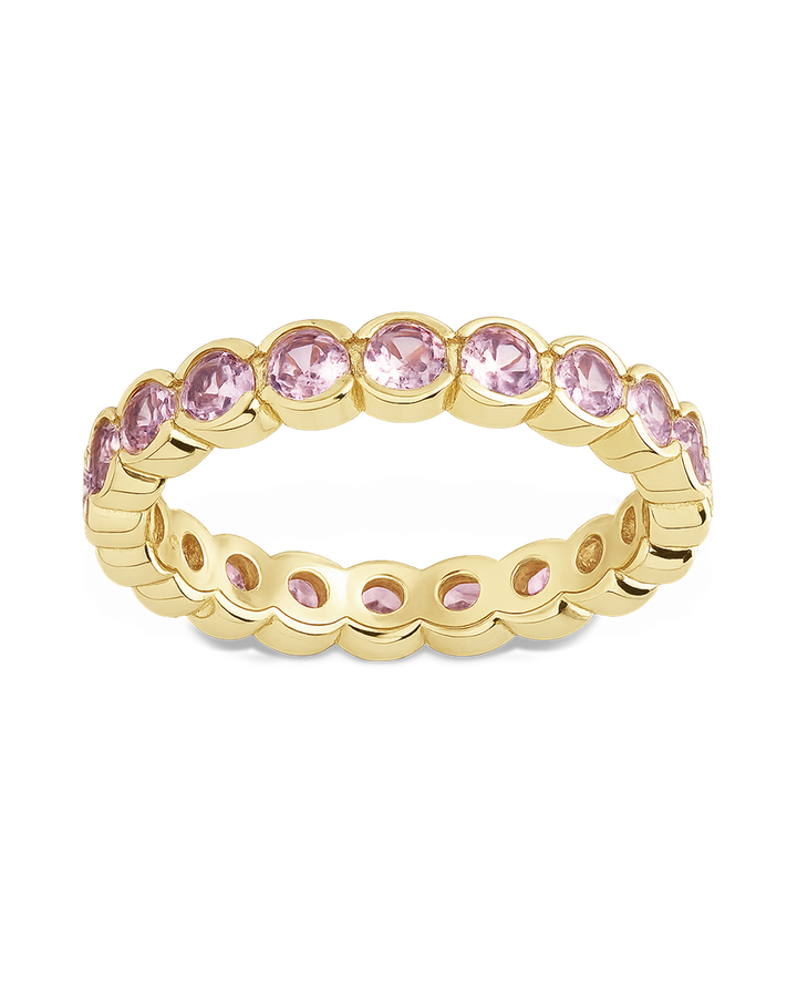 Sterling Silver Light Pink Helene Bezel Eternity Band Ring