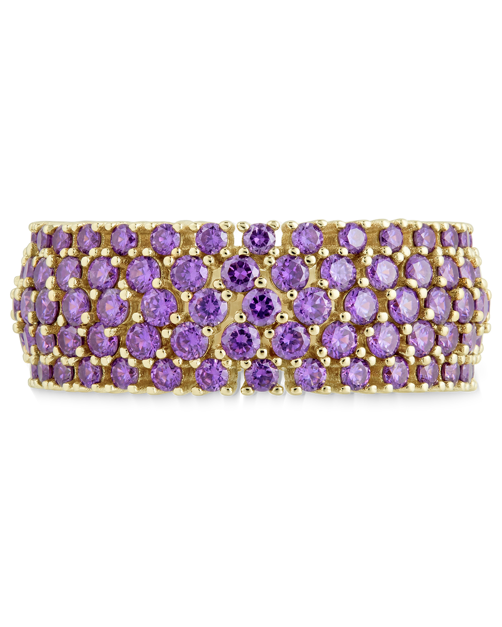 Sterling Silver Amethyst CZ Yvonne Ring