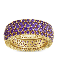 Sterling Silver Amethyst CZ Yvonne Ring