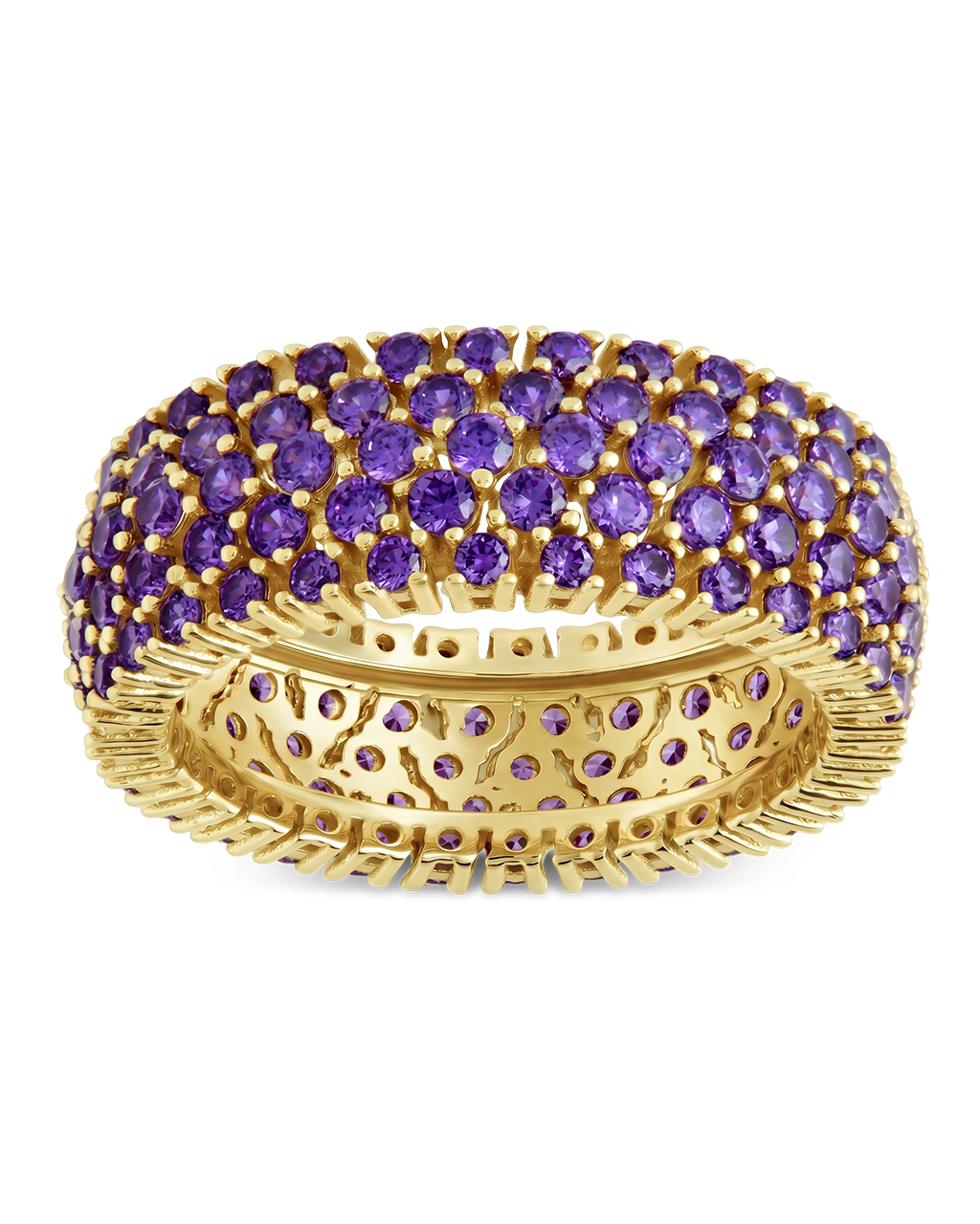 Sterling Silver Amethyst CZ Yvonne Ring