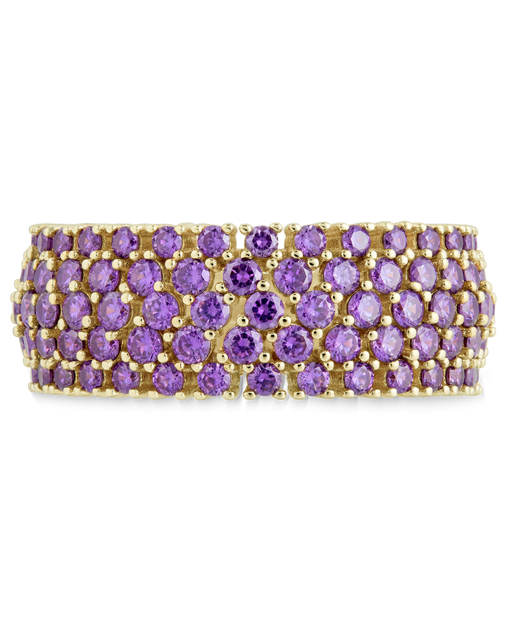 Sterling Silver Amethyst CZ Yvonne Ring