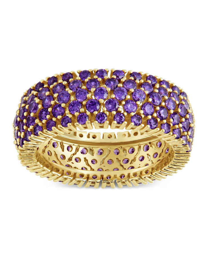 Sterling Silver Amethyst CZ Yvonne Ring