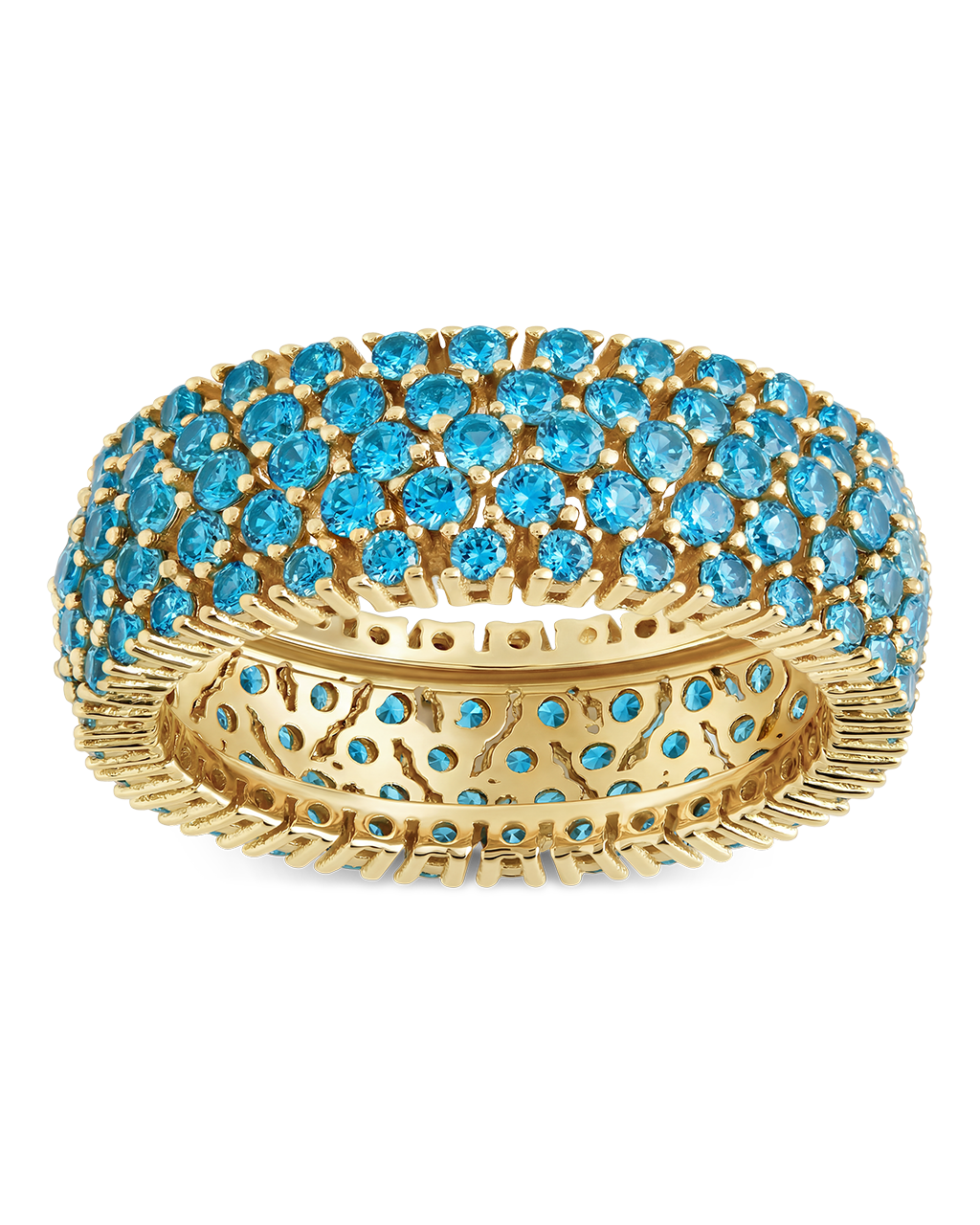 Sterling Silver Aquamarine CZ Yvonne Ring