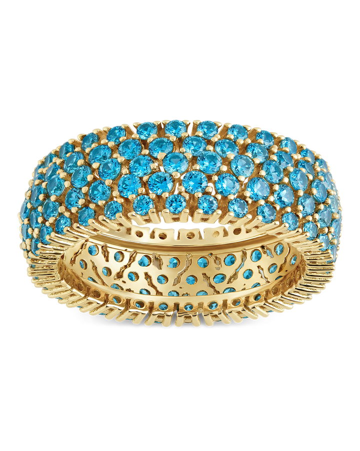Sterling Silver Aquamarine CZ Yvonne Ring