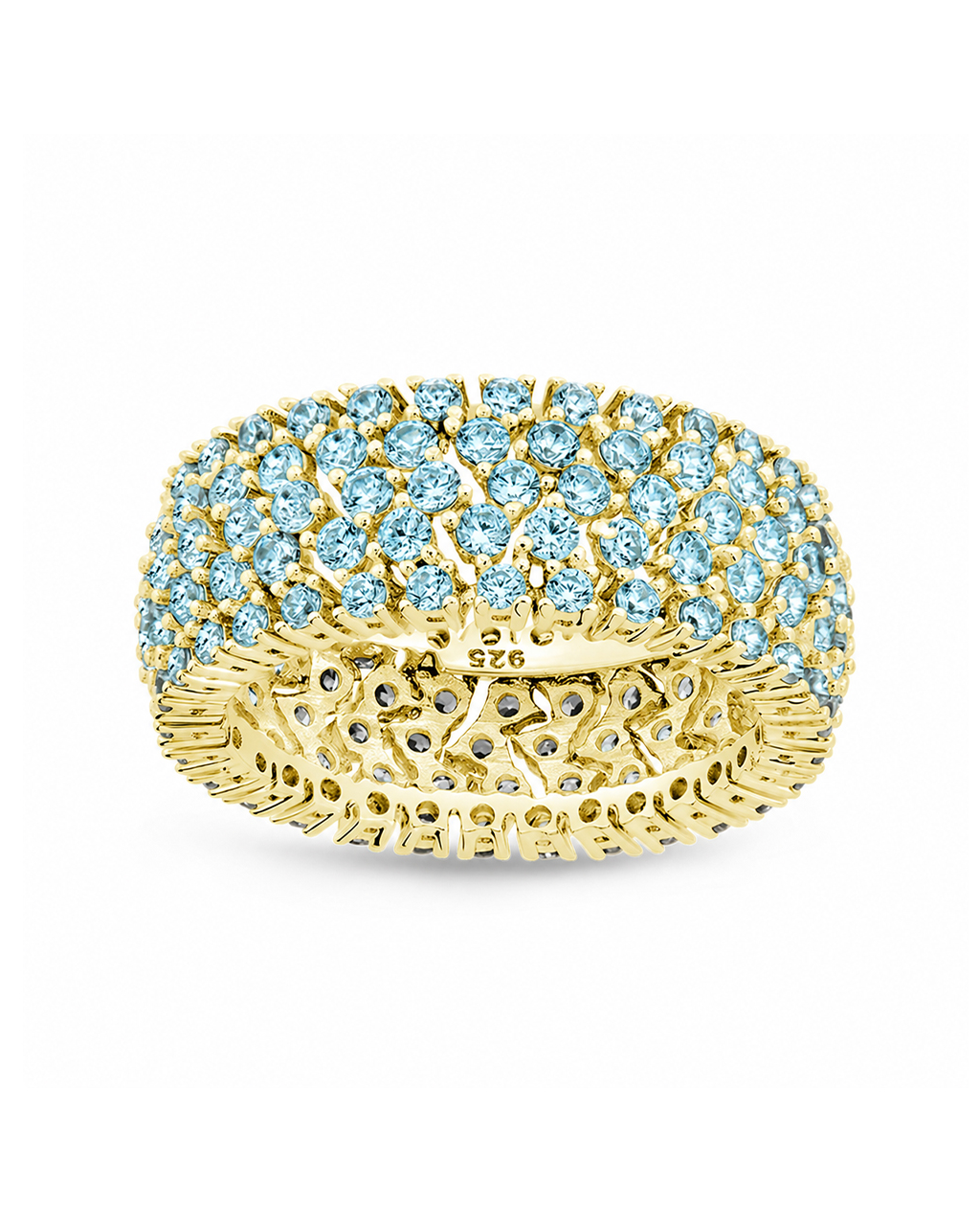 Sterling Silver Aquamarine CZ Yvonne Ring