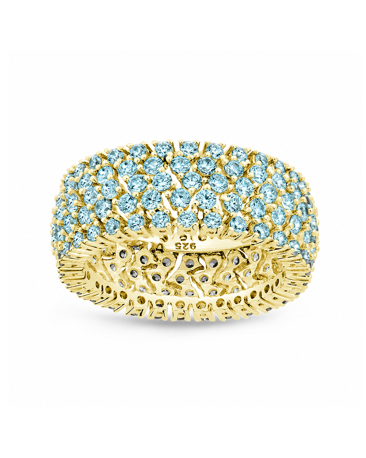 Sterling Silver Aquamarine CZ Yvonne Ring