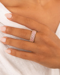 Sterling Silver Light Pink CZ Yvonne Ring