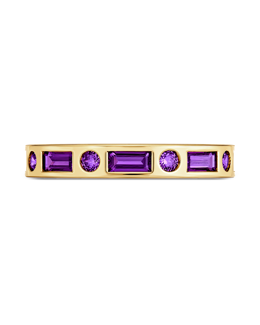 Sterling Silver Amethyst CZ Ethel Ring