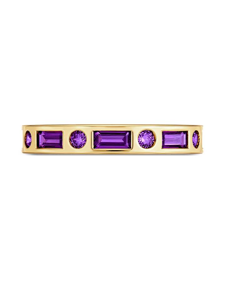 Sterling Silver Amethyst CZ Ethel Ring