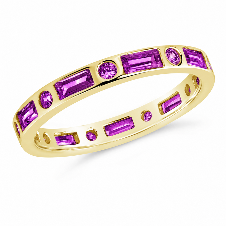 Sterling Silver Amethyst CZ Ethel Ring