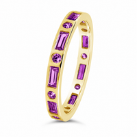 Sterling Silver Amethyst CZ Ethel Ring