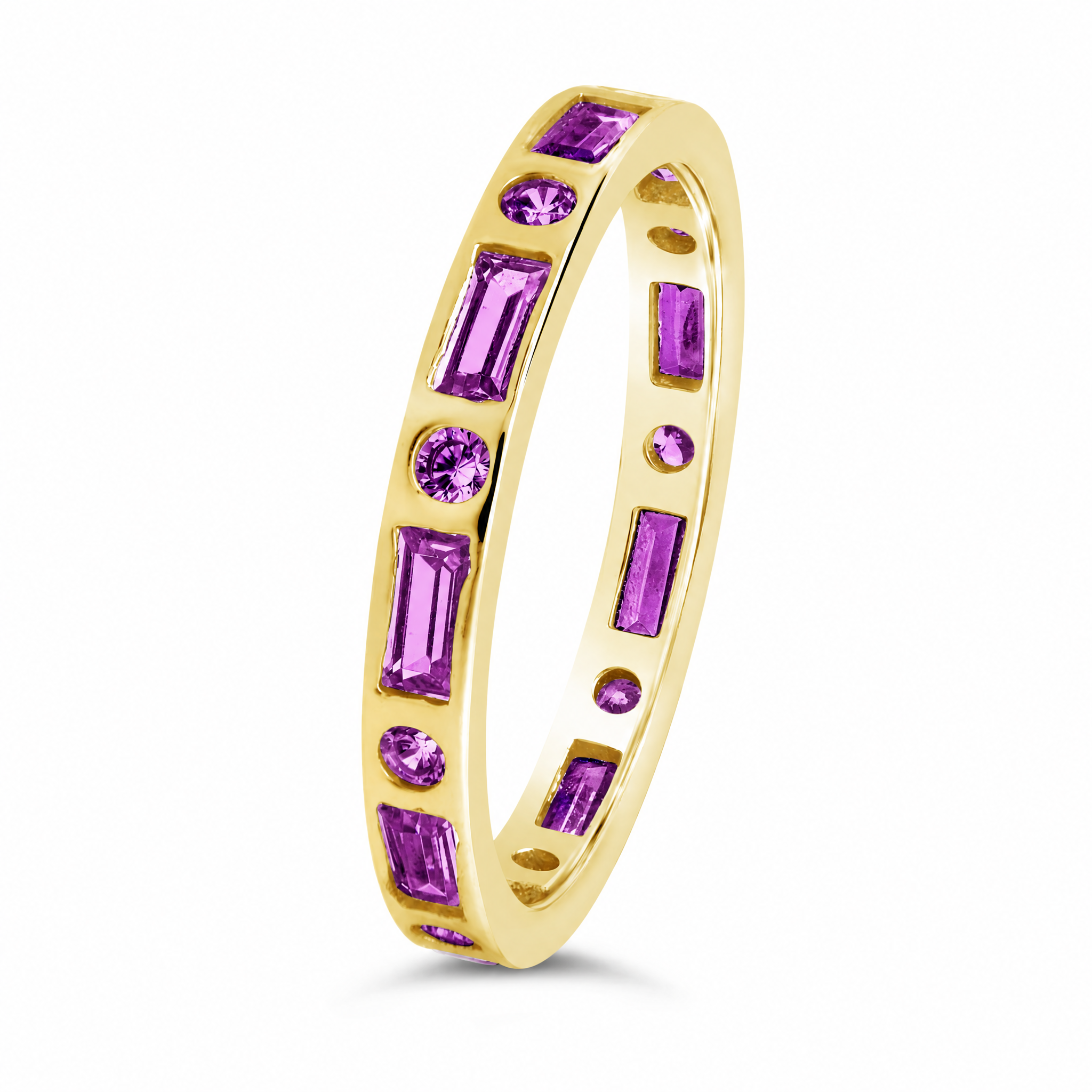 Sterling Silver Amethyst CZ Ethel Ring