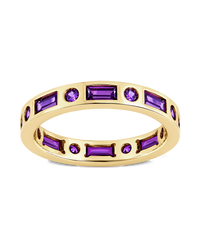 Sterling Silver Amethyst CZ Ethel Ring