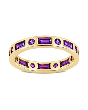 Sterling Silver Amethyst CZ Ethel Ring
