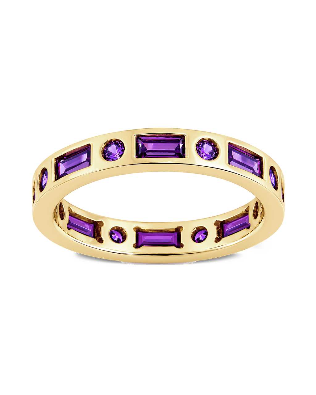 Sterling Silver Amethyst CZ Ethel Ring