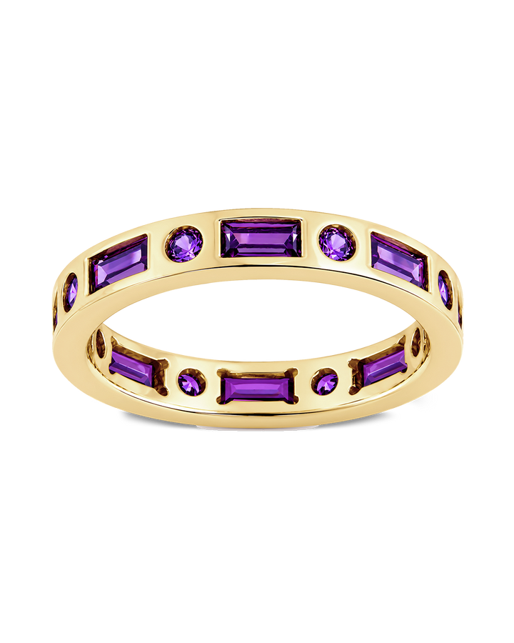 Sterling Silver Amethyst CZ Ethel Ring